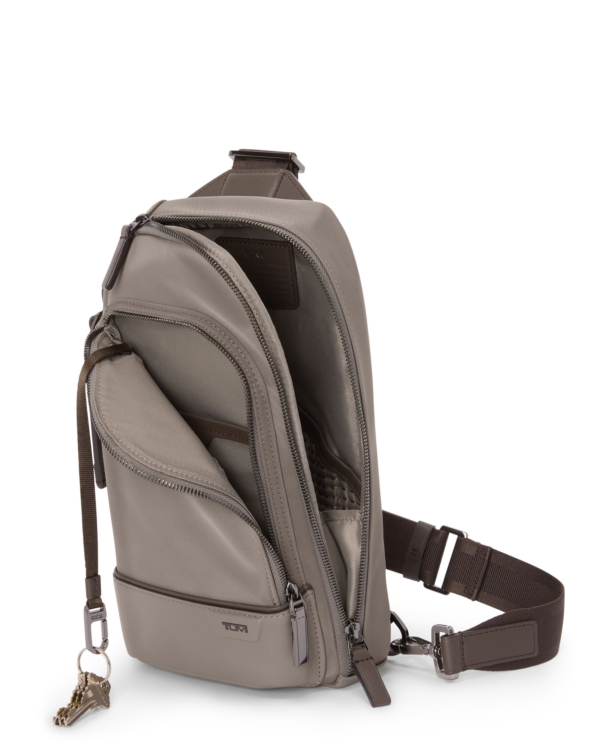 TUMI トゥミ ハリソン ボディバッグ スリングバッグ レザー グレー TUMI（トゥミ） 最大51%☆5/11迄 正規品5年保証 ボディバッグ メンズ
