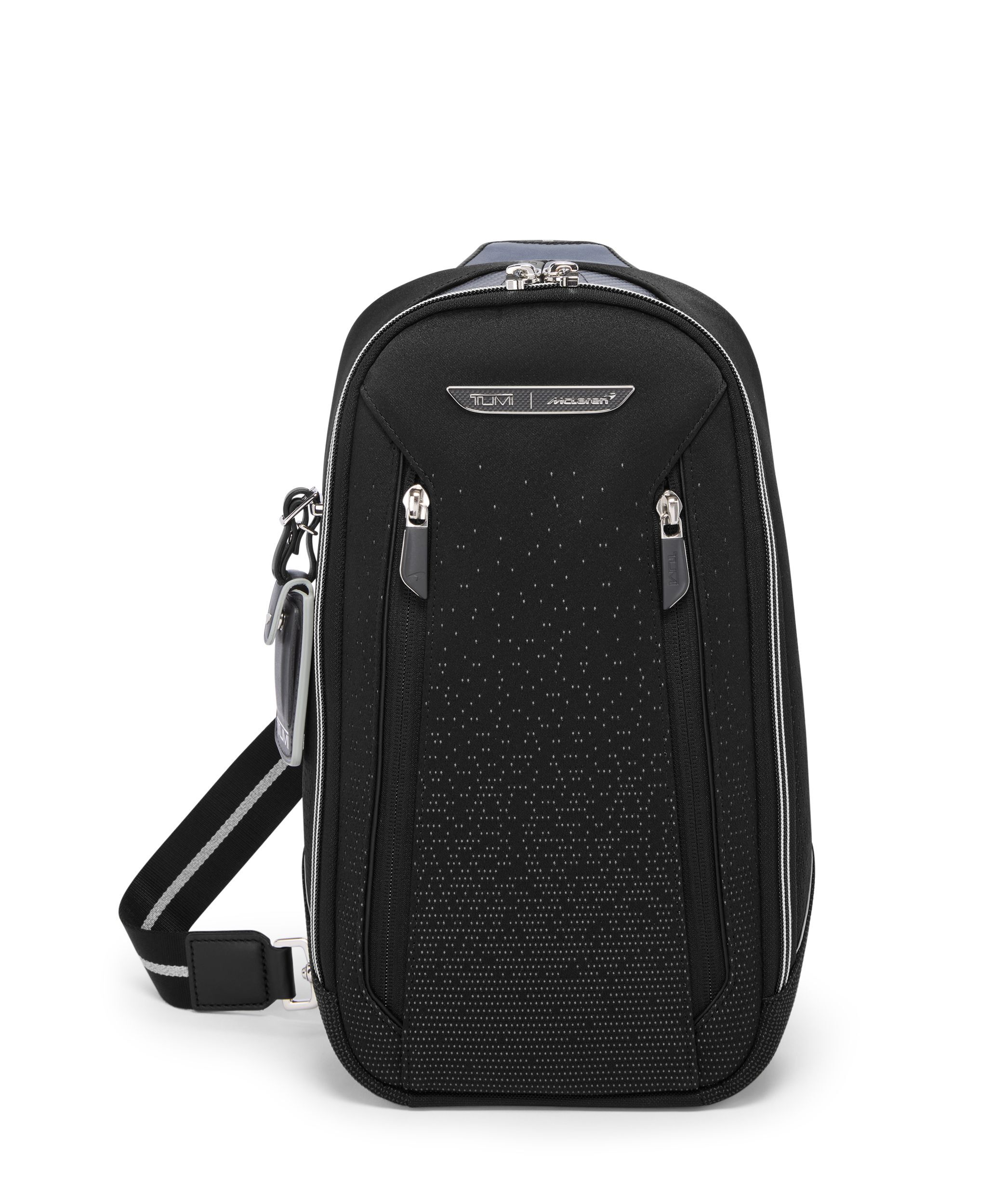 m*a様 【美品】TUMI ボディバッグ　ネイビー　ブラウン　レザーナイロンショ 美品】TUMI ボディバッグ ネイビー ブラウン レザー ナイロン TUMI