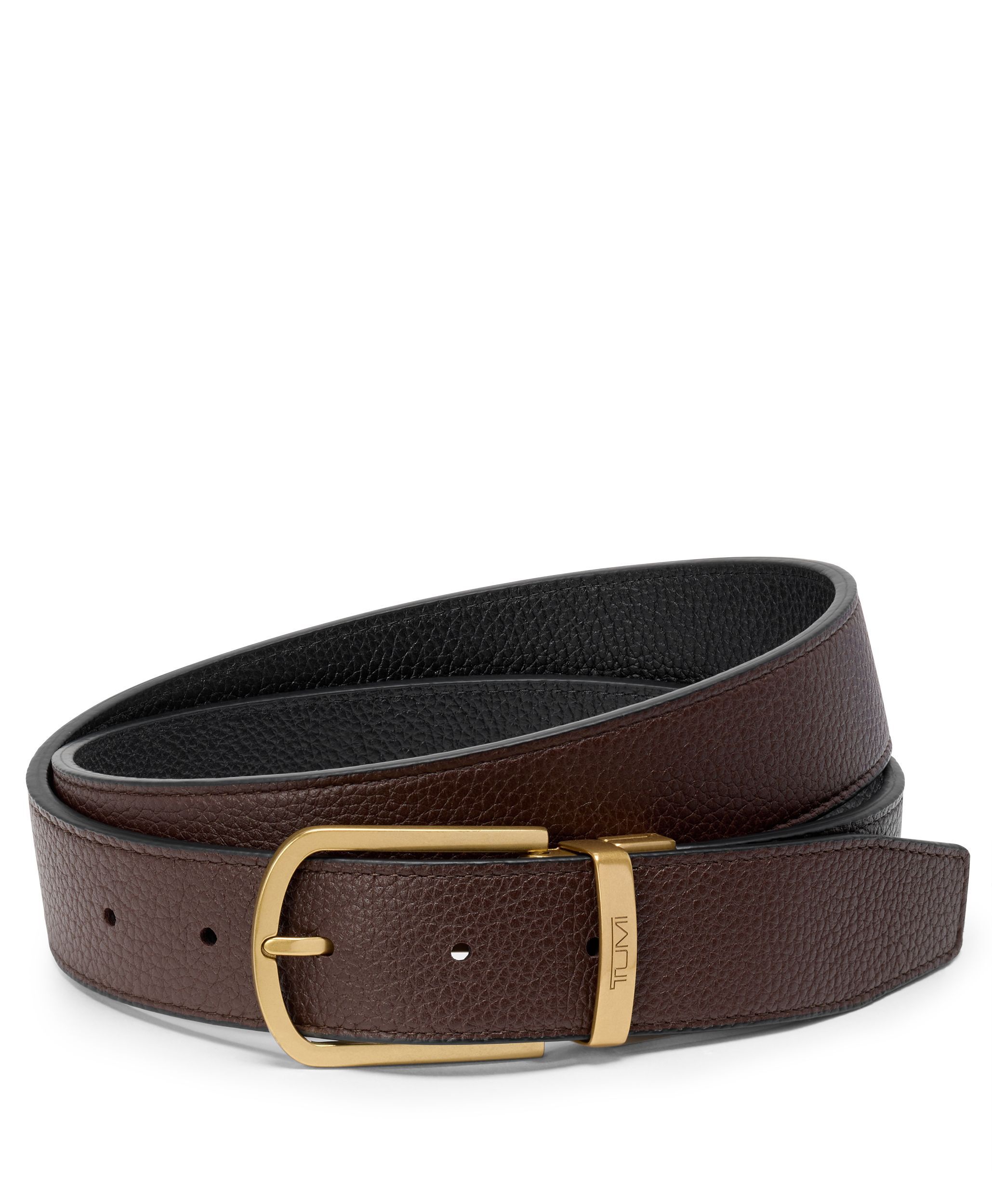 TUMI Belts ホースシュー・リバーシブル・ペブルド・レザー・ベルト