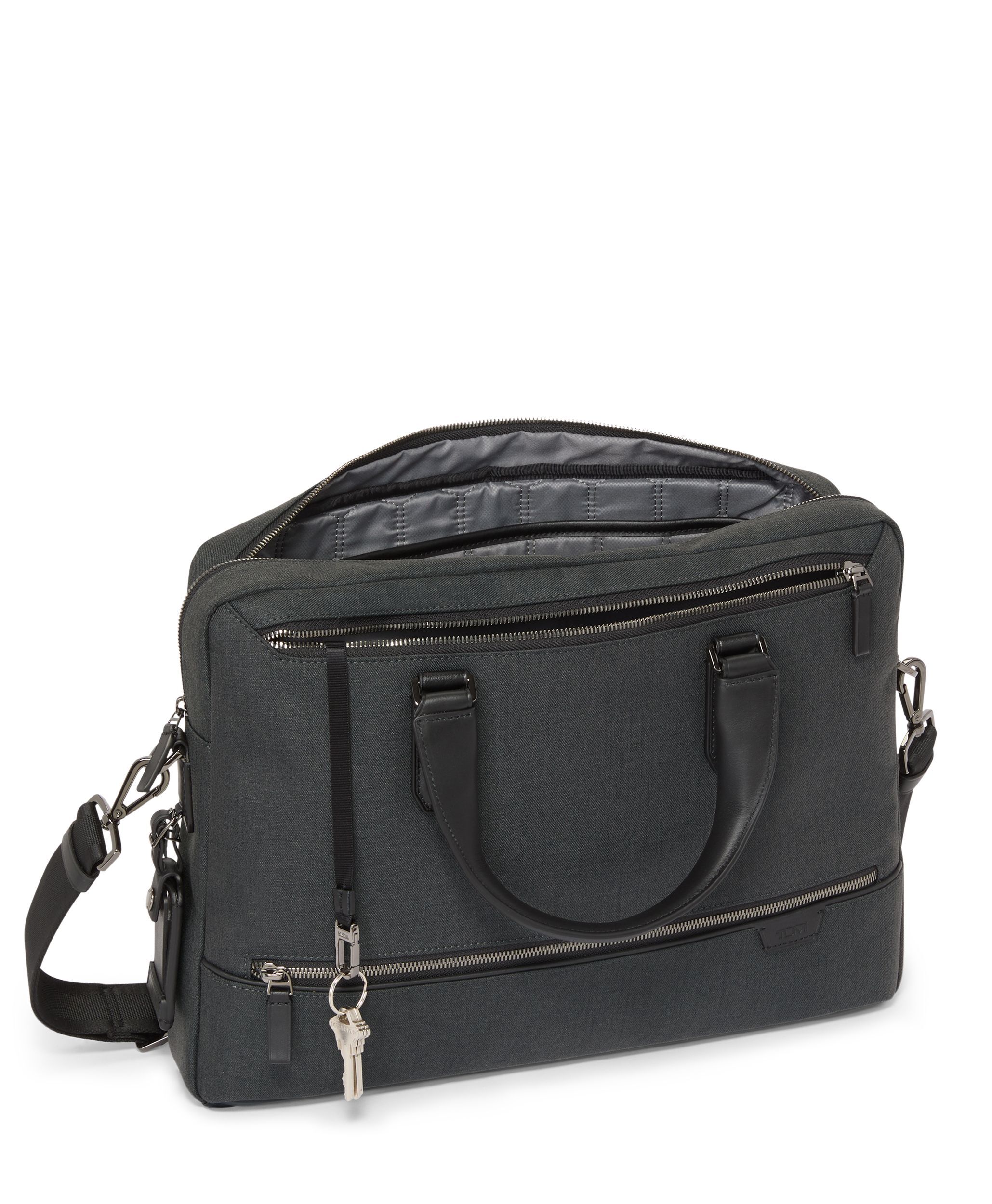 【極美品】TUMI ARRIVE ジップトップ マッカラン ショルダーバッグ TUMI Arrive 'McCarren' Black / Chrome Zip Top Cross Body