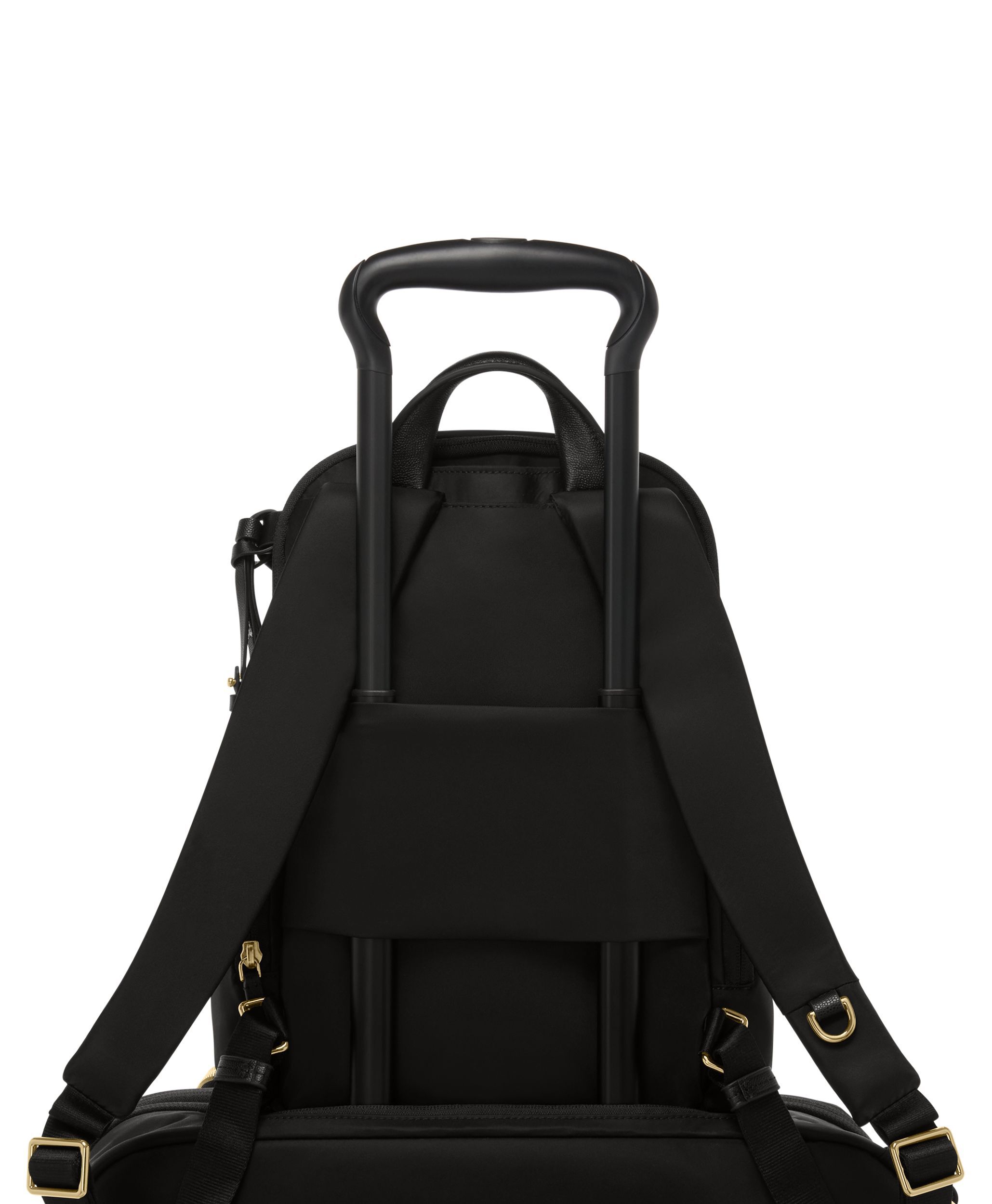 お値引き中　美品　TUMI セリーナ ゴールドジッパー　タグあり VOYAGEUR 「セリーナ」ミディアム・バックパック ブラック/ゴールド