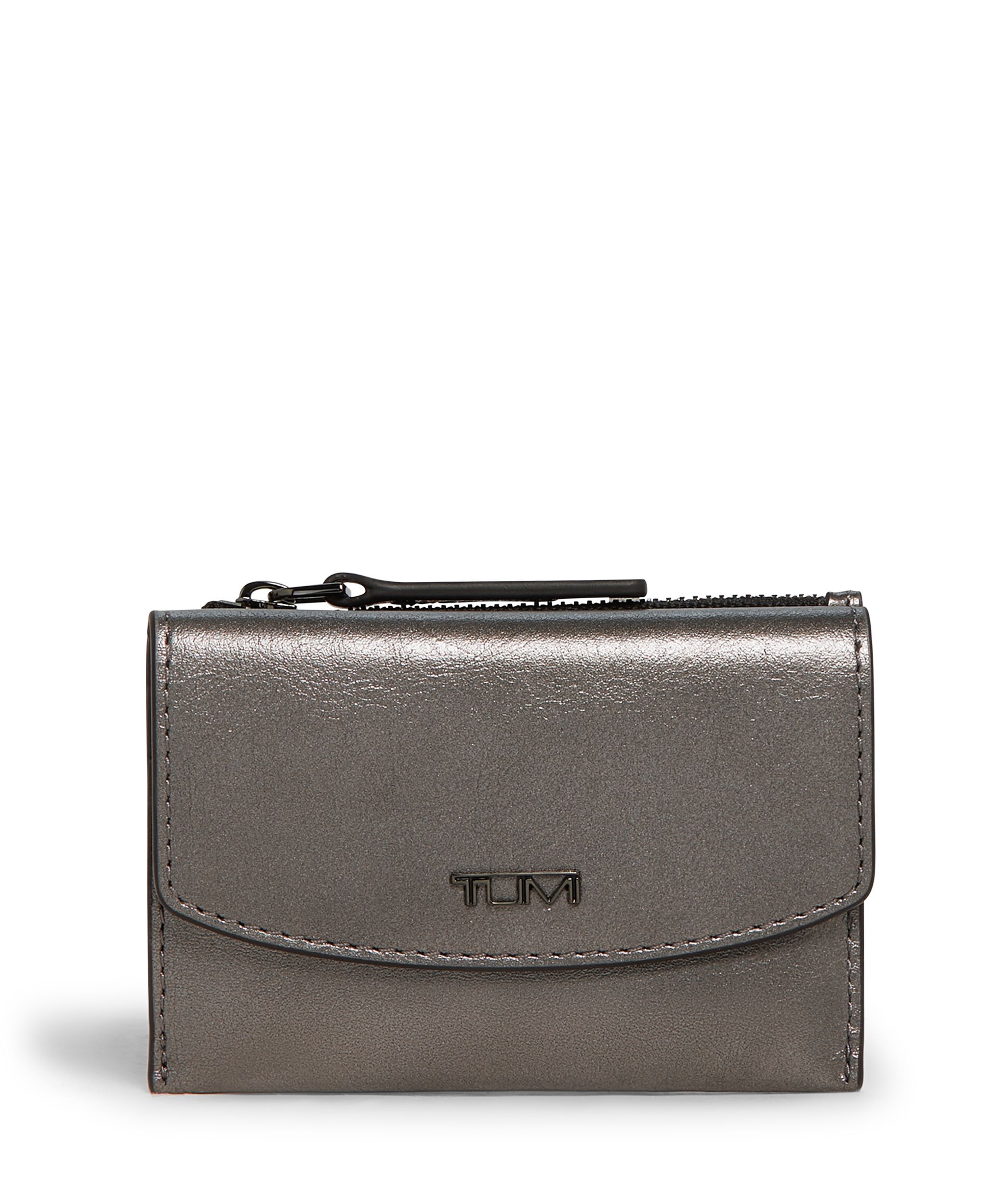 未使用 TUMI 長財布 レザー グレー ロゴプレート メンズ レディース - メルカリ