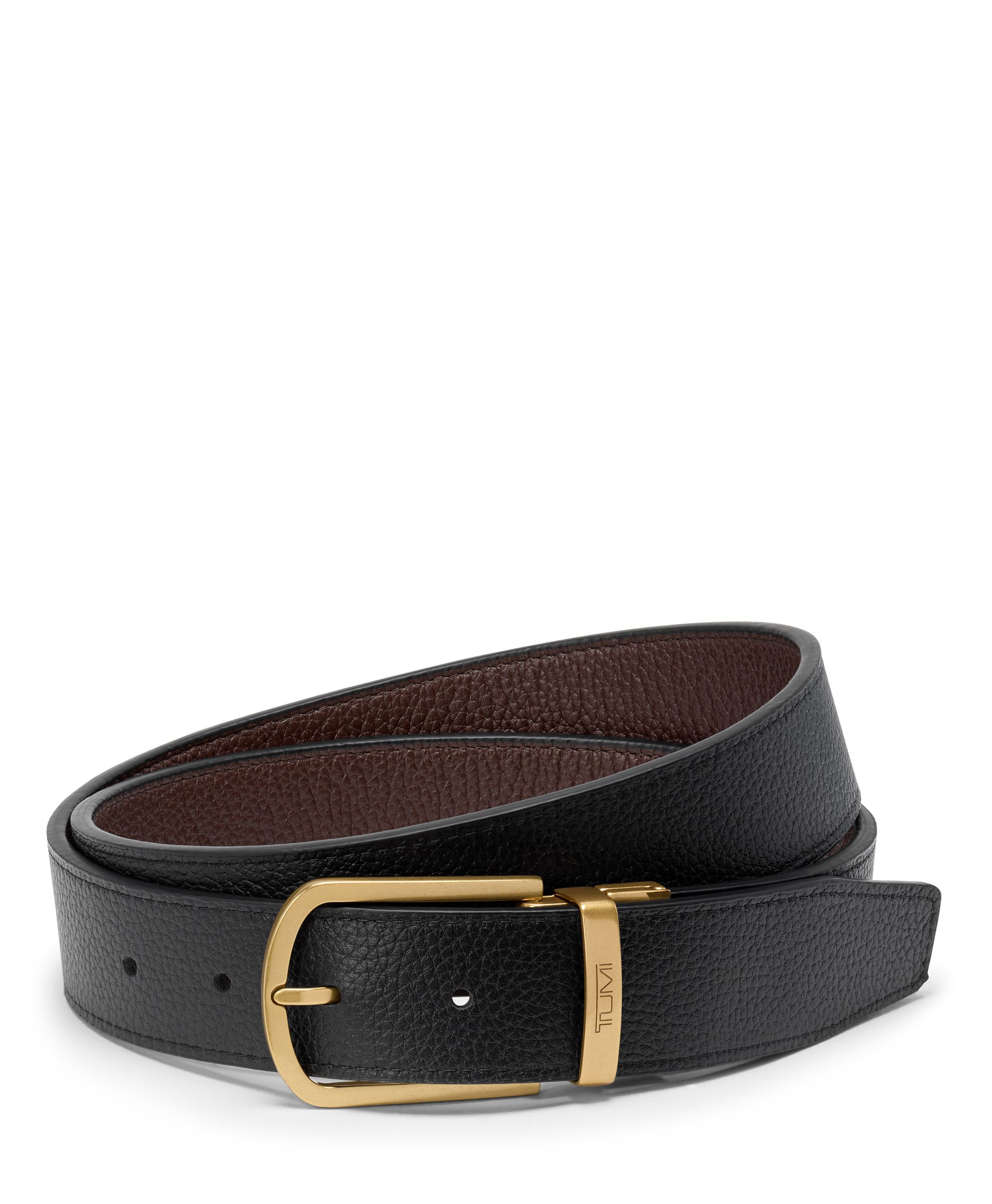 TUMI Belts ホースシュー・リバーシブル・ペブルド・レザー・ベルト