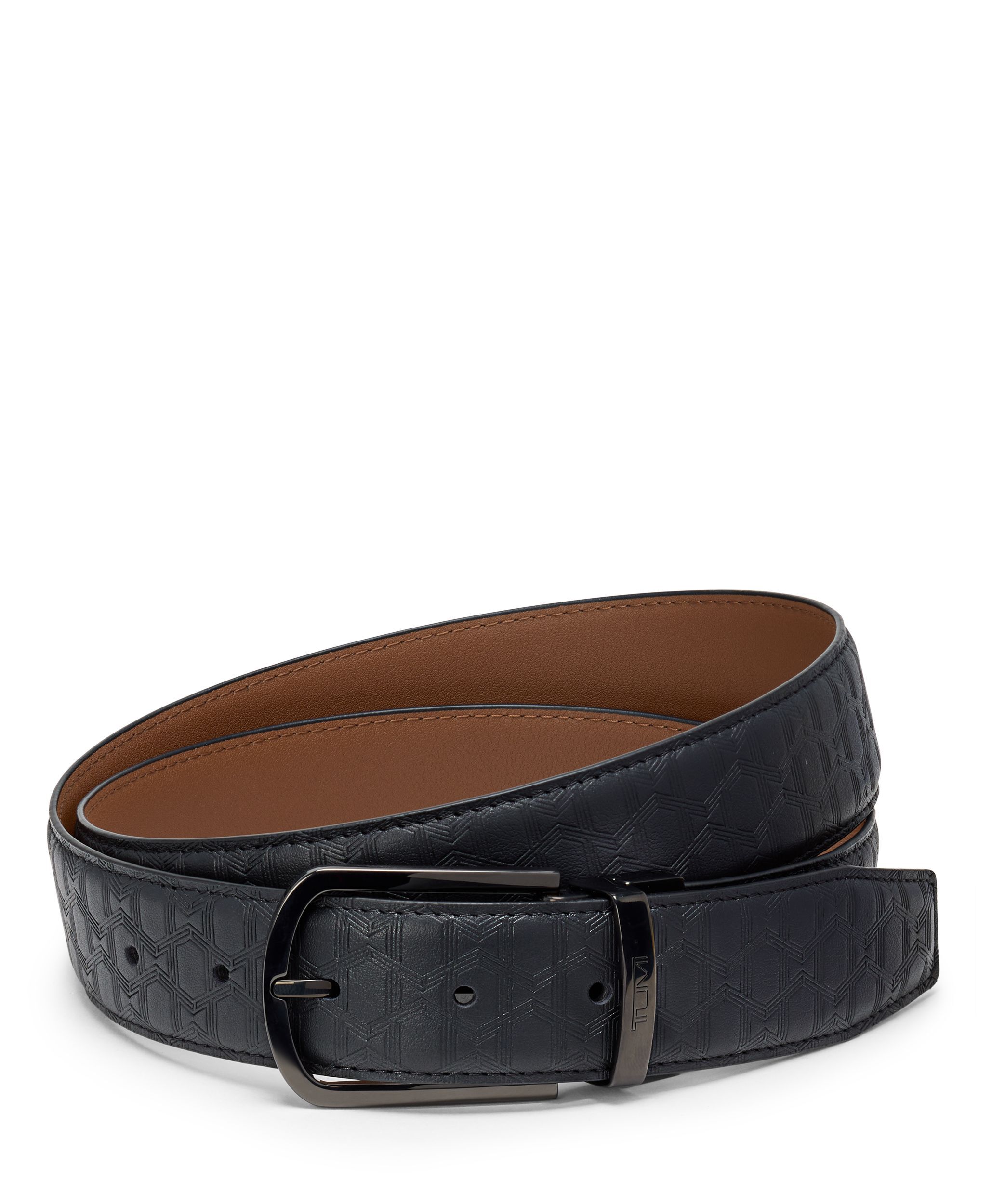 TUMI Belts Tエンボス・リバーシブル・レザー・ベルト 35mm ワンサイズ