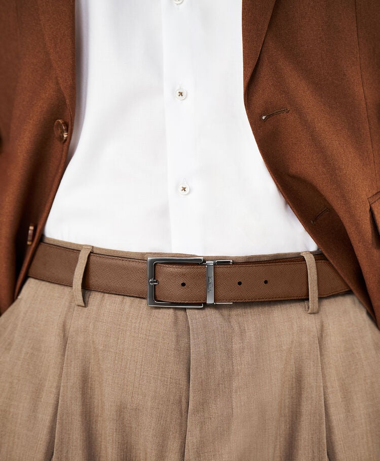 レクタングル・リバーシブル・サフィアーノ・レザー・ベルト 35mm ワンサイズ  hi-res | TUMI